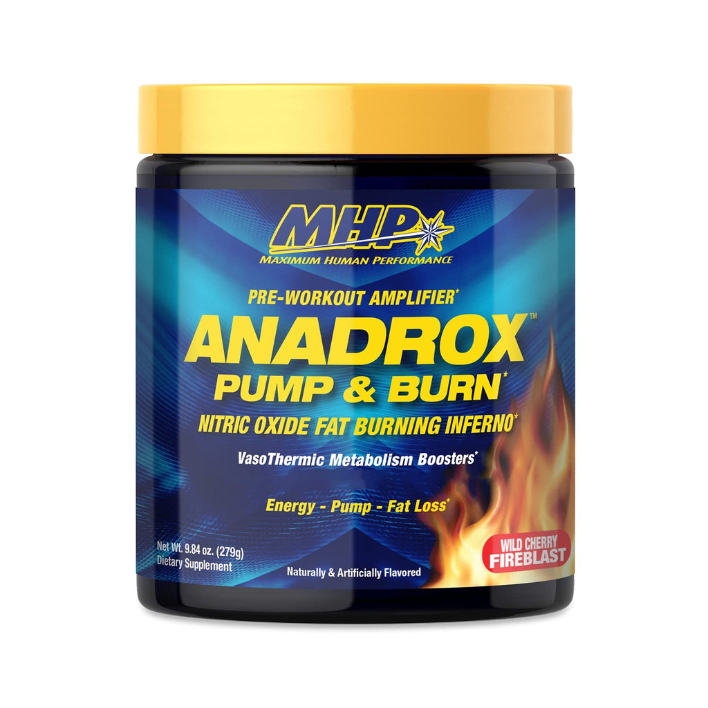 Maximum Human Performance Mhp Anadrox Pre-Workout Nitric Oxide Energy Pumps Wild Cherry