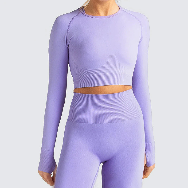 Zechuang Seamless Long Sleeve Yoga Workout Apparel