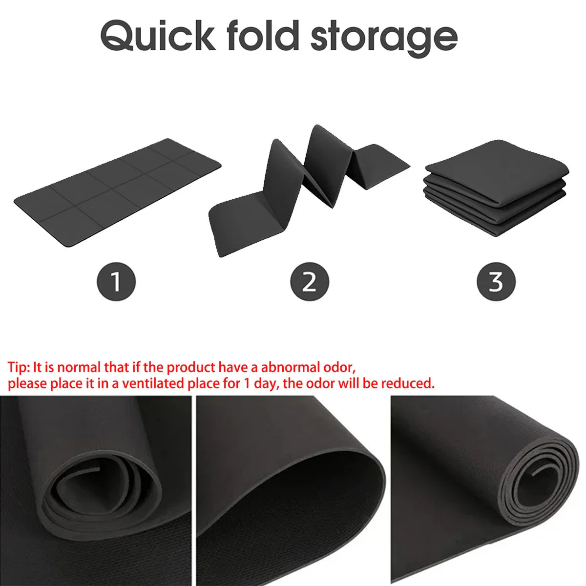 Foldable Yoga Mat Eco Friendly EVA Folding Travel Fitness Exercise Mat 3mm/4mm/6mm Thicknesses for Yoga Pilates & Floor Workouts