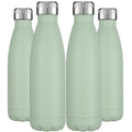HASLE OUTFITTERS 17oz Stainless Steel Water Bottles Bulk Vacuum Insulated Water Bottles Double Walled Powder Coated Reusable Metal Sports Water Bottles Keep Drinks Hot and Cold Light Green 4Packs
