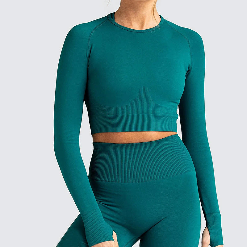Zechuang Seamless Long Sleeve Yoga Workout Apparel