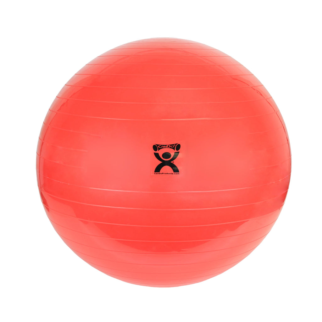 CanDo Inflatable Exercise Ball - Red 29.5" Durable Extra Thick Non-Slip Stability Ball for Core Workouts Yoga Pilates Active Seating Physical Therapy Pregnancy Home Gym Flexibility